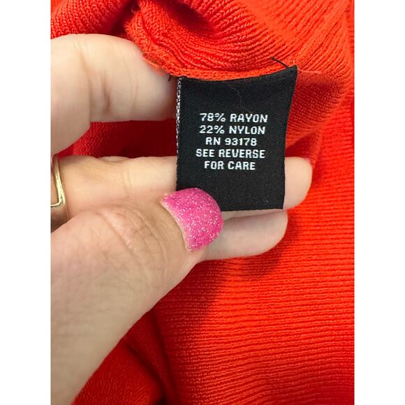 Premise red buttoned crew neck 3/4 sleeves cardigan size L - Picture 4 of 7